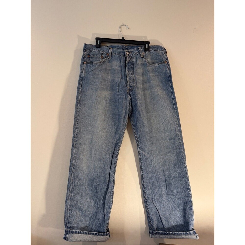 Vintage 90s Levis 501xx Jeans (SIZE 36X30) Blue Button Fly MADE IN USA -BUTTON